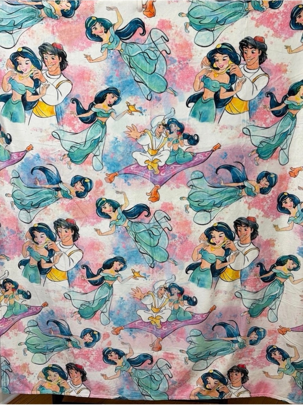 Princess-Themed Kids Throw Blanket in Teal & Pink